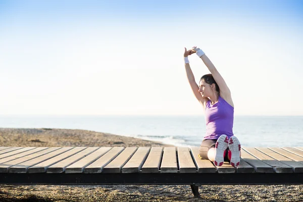 Training op het strand — Stockfoto