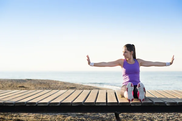 Training op het strand — Stockfoto