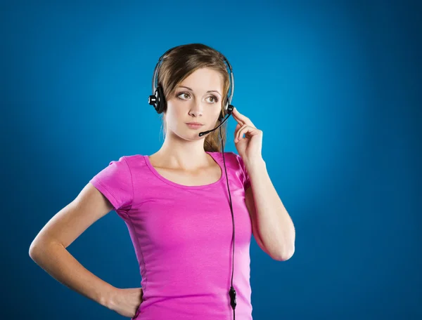 Call Center Vrouw — Stockfoto