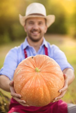 Bahçıvan büyük balkabağı ile