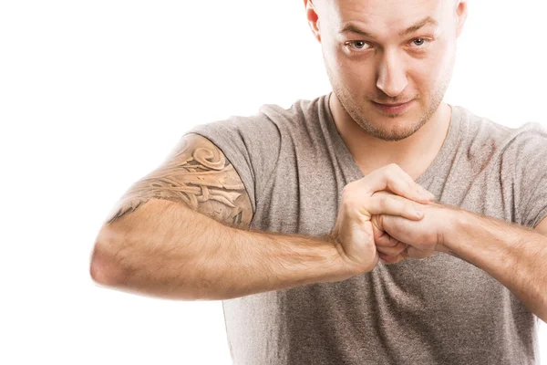 Man met tattoo — Stockfoto