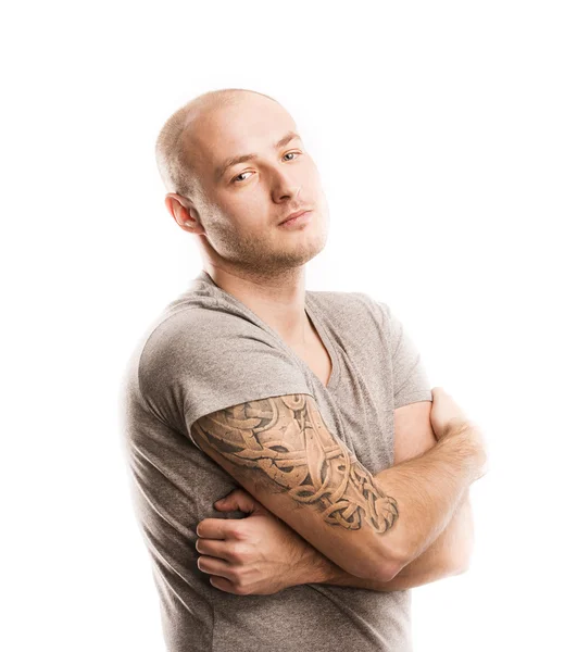 Mann med tatovering – stockfoto