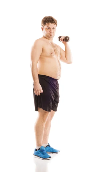 Fat fitness man — Stock Photo, Image