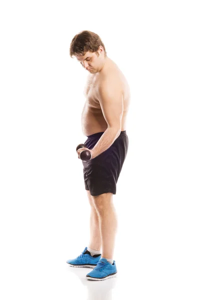 Fat fitness man — Stock Photo, Image