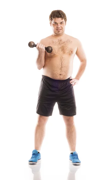 Grasso fitness man — Foto Stock