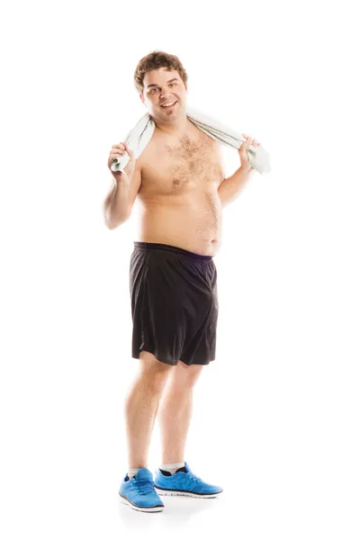 Gordo homem fitness — Fotografia de Stock