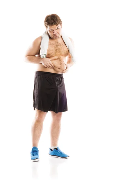 Fat fitness man — Stock Photo, Image