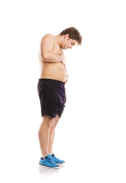 Fat fitness man — Stock Photo, Image