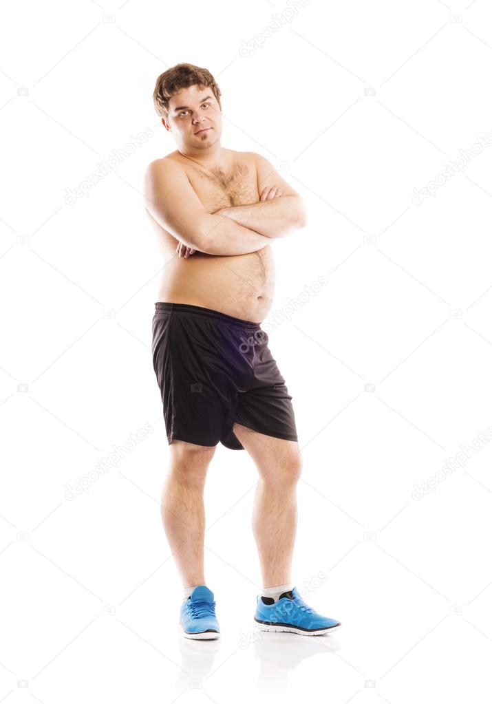 Fat fitness man
