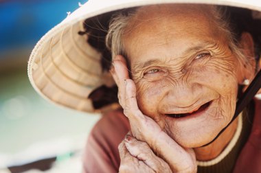 Old and beautiful smiling senior woman. clipart