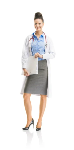 Doktor kadın stetoskop ile — Stok fotoğraf