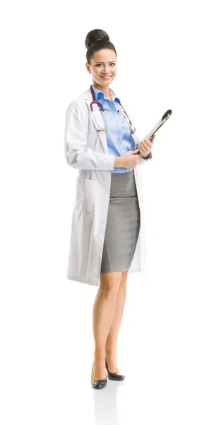 Mujer doctora con estetoscopio — Foto de Stock