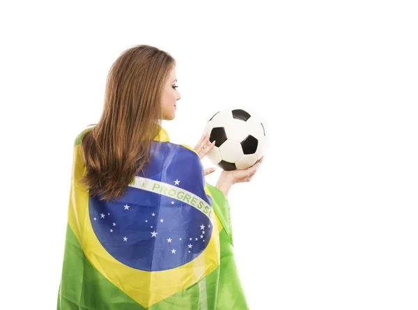 Kadın futbol fan — Stok fotoğraf