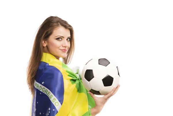 女子サッカーのファン — ストック写真
