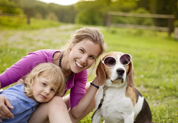 Family with dog Stock Picture