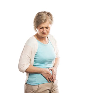 Woman with stomachache clipart