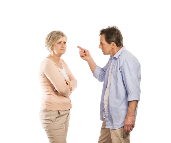 Husband scolding his wife — Stock Photo, Image