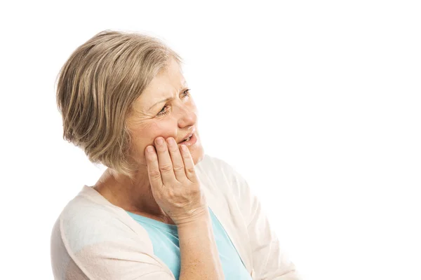 Donna che soffre di mal di denti — Foto Stock