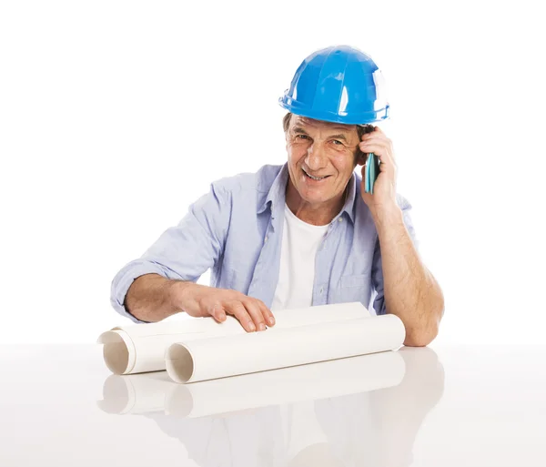 Engineer making phone call — Stock Photo, Image