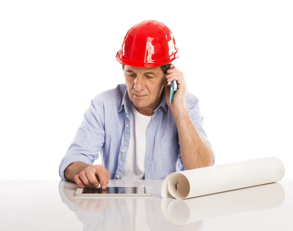 Engineer Making Phone Call — Stock Photo, Image