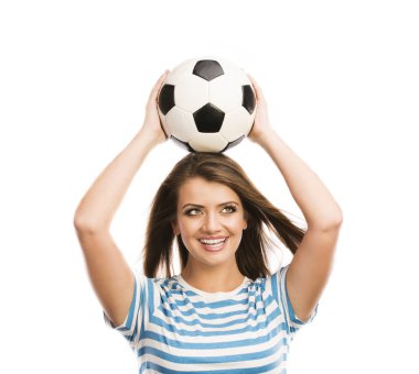 Futbol topu ile kadın