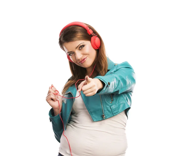 Girl with headphones — Stock Photo, Image