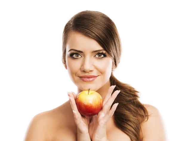 リンゴを持つ女性 — ストック写真