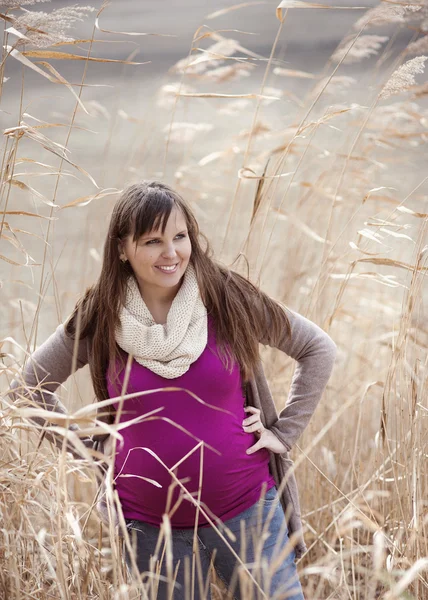 Szabadtéri terhes nő — Stock Fotó