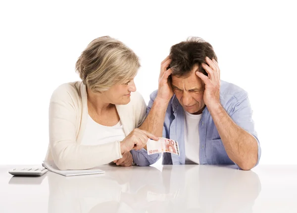 Senior couple in bankrupt — Stock Photo, Image