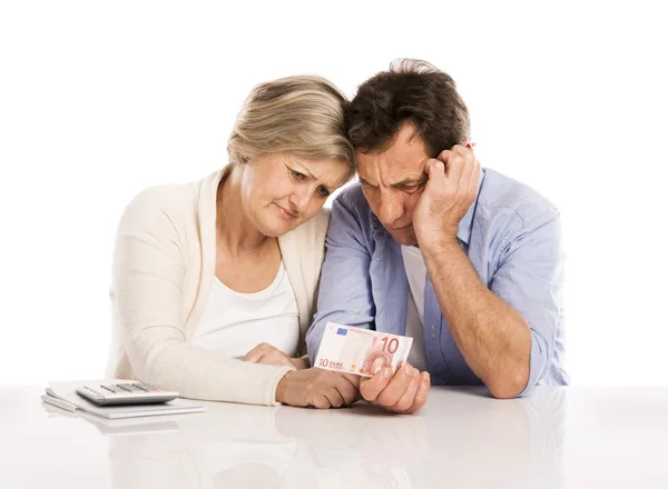 Senior couple in bankrupt — Stock Photo, Image