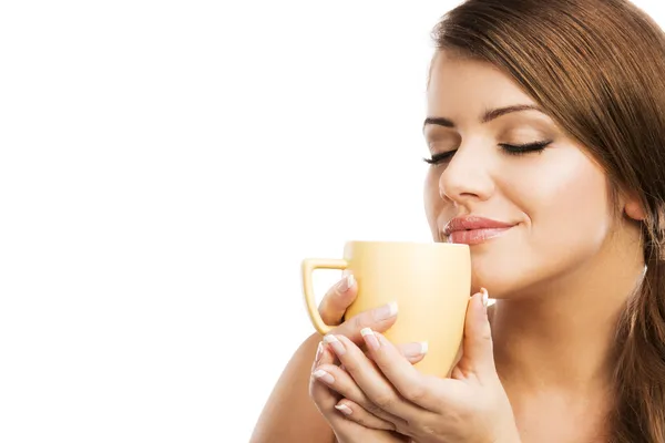 Woman with coffee — Stock Photo, Image