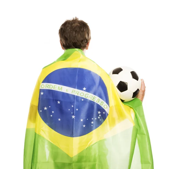 Senior male soccer fan — Stock Photo, Image