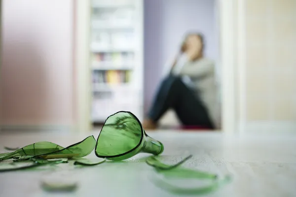 Mujer víctima de violencia doméstica — Foto de Stock