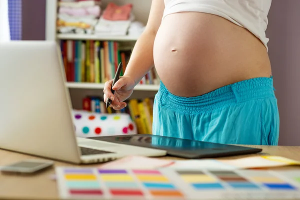 Frau im Home Office — Stockfoto