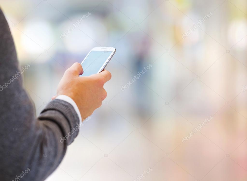 Man using mobile phone