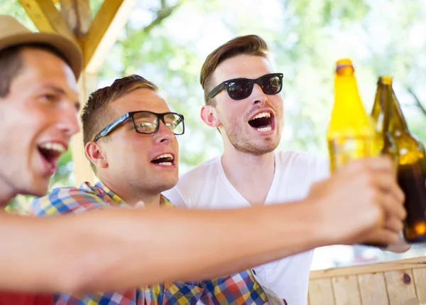 Amigos bebiendo cerveza — Foto de Stock