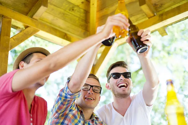 Amigos bebiendo cerveza — Foto de Stock