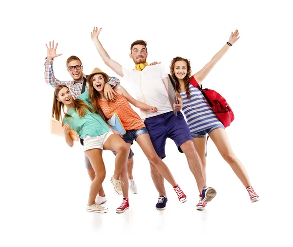 Groep studenten met boeken — Stockfoto