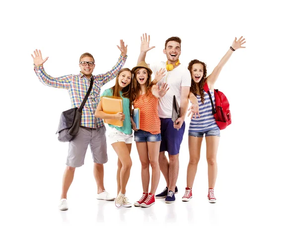 Groep studenten met boeken — Stockfoto