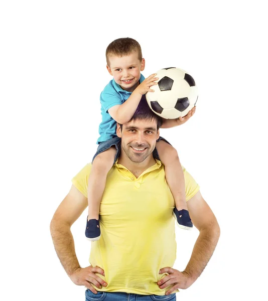 Padre y su hijo jugando — Foto de Stock