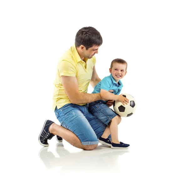 Pai e seu filho brincando — Fotografia de Stock