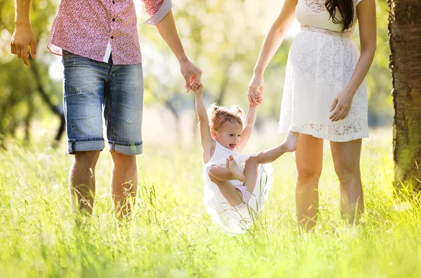 Pregnant family having fun — Stock Photo, Image