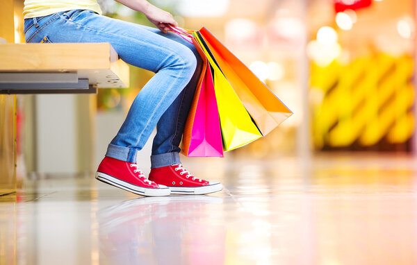 Woman with shopping bags