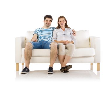 Hamile karısı olan koca.