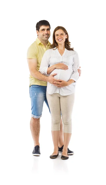 Hombre con esposa embarazada —  Fotos de Stock