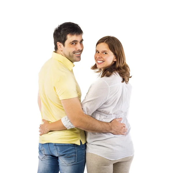 Hombre con esposa embarazada —  Fotos de Stock