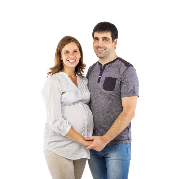 妊娠中の妻を持つ男 — ストック写真