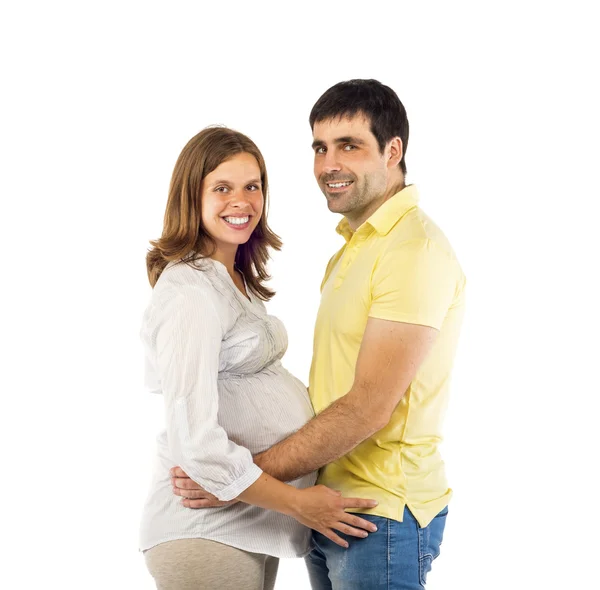 Homem com esposa grávida — Fotografia de Stock