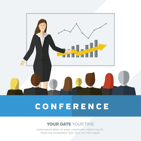 Conferentie sjabloon illustratie — Stockvector