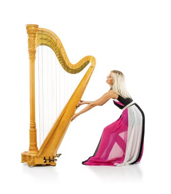 Woman with harp clipart